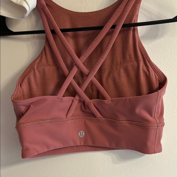 Lululemon Cream and Pink Fitted Crop Tank Tops - Picture 4 of 5